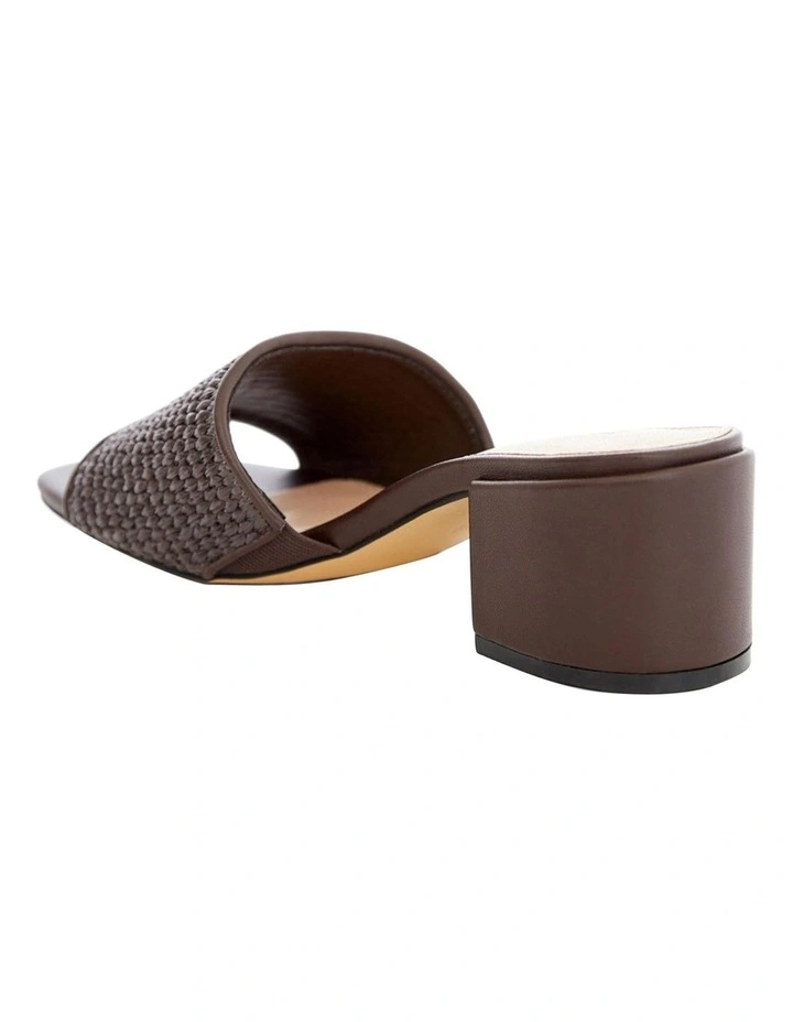 Glenda Sandals in Chocolate Raffia image 3