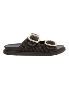 Byron Sandals in Chocolate Raffia