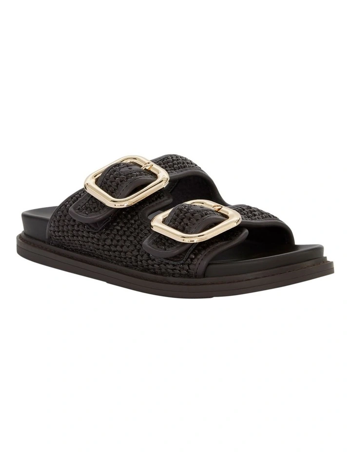 Byron Sandals in Chocolate Raffia image 2
