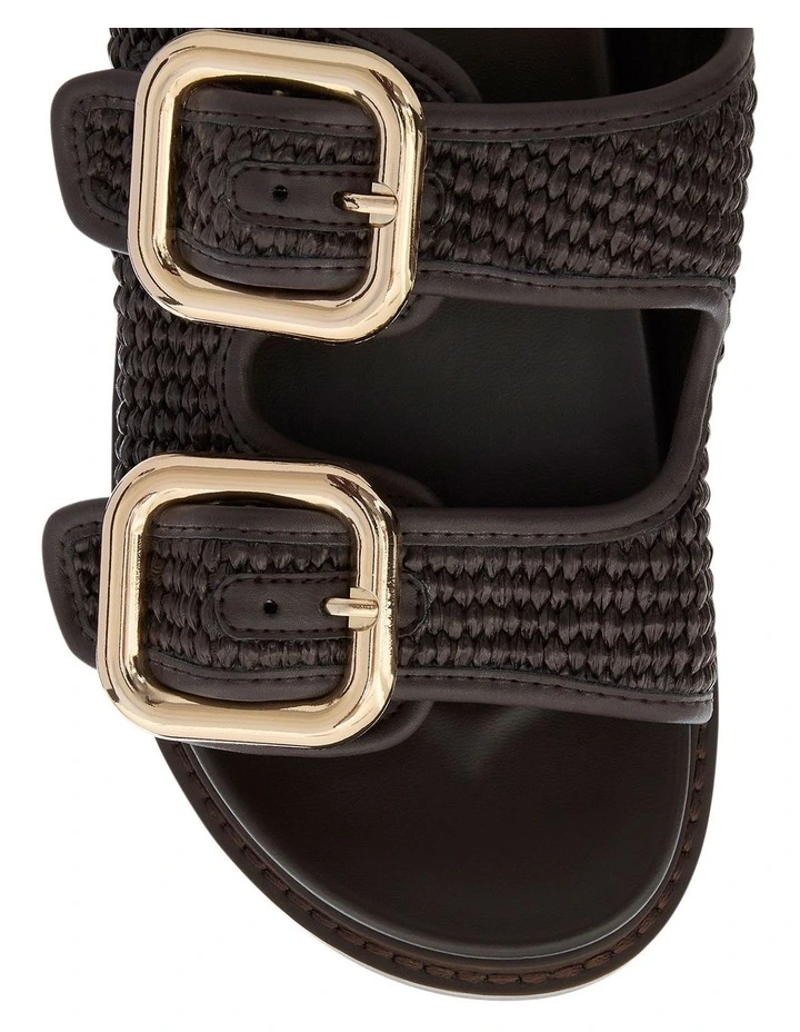 Byron Sandals in Chocolate Raffia image 4