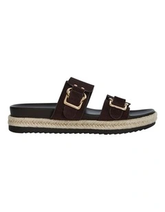 Fallon Sandals in Chocolate Micro