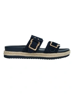 Fallon Sandals in Navy Micro