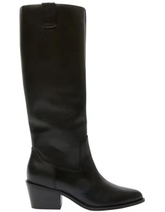 Justice Leather Boots in Black