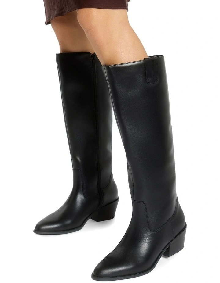 Justice Leather Boots in Black image 2
