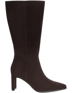 Kendall Boots in Chocolate Suede Stretch