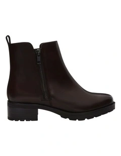 Indigo Leather Boots in Chocolate