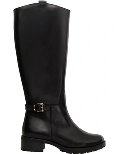 Intercom Boots in Black Leather