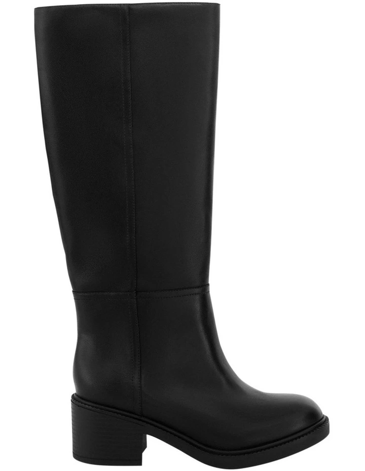 Paisley Knee Boots in Black Leather image 1