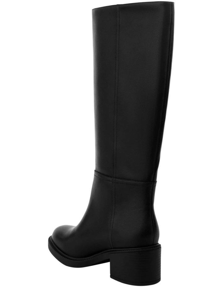 Paisley Knee Boots in Black Leather image 3