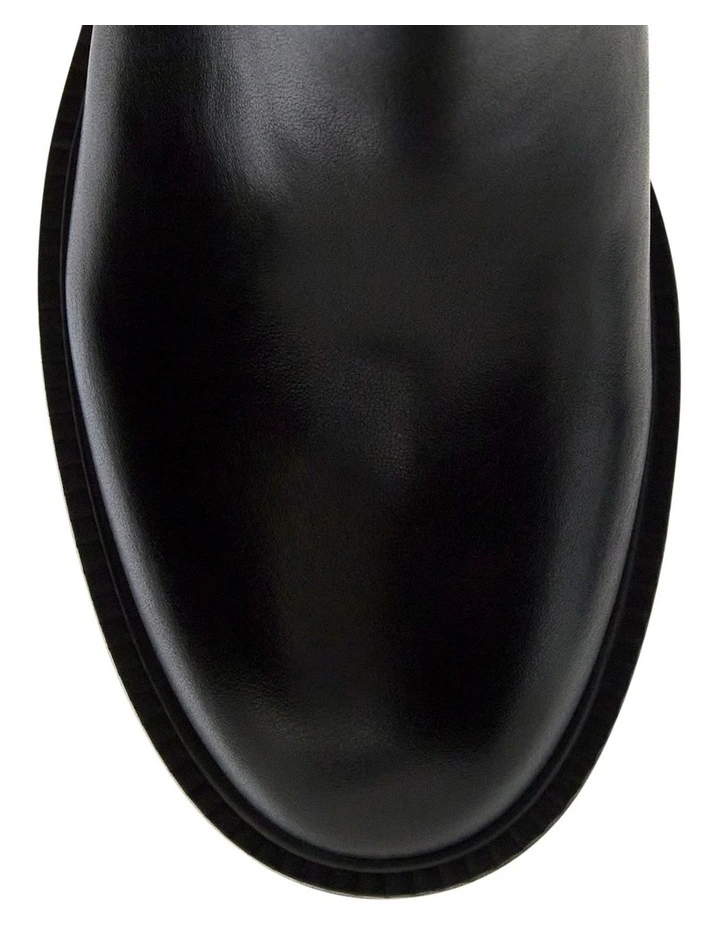 Paisley Knee Boots in Black Leather image 4