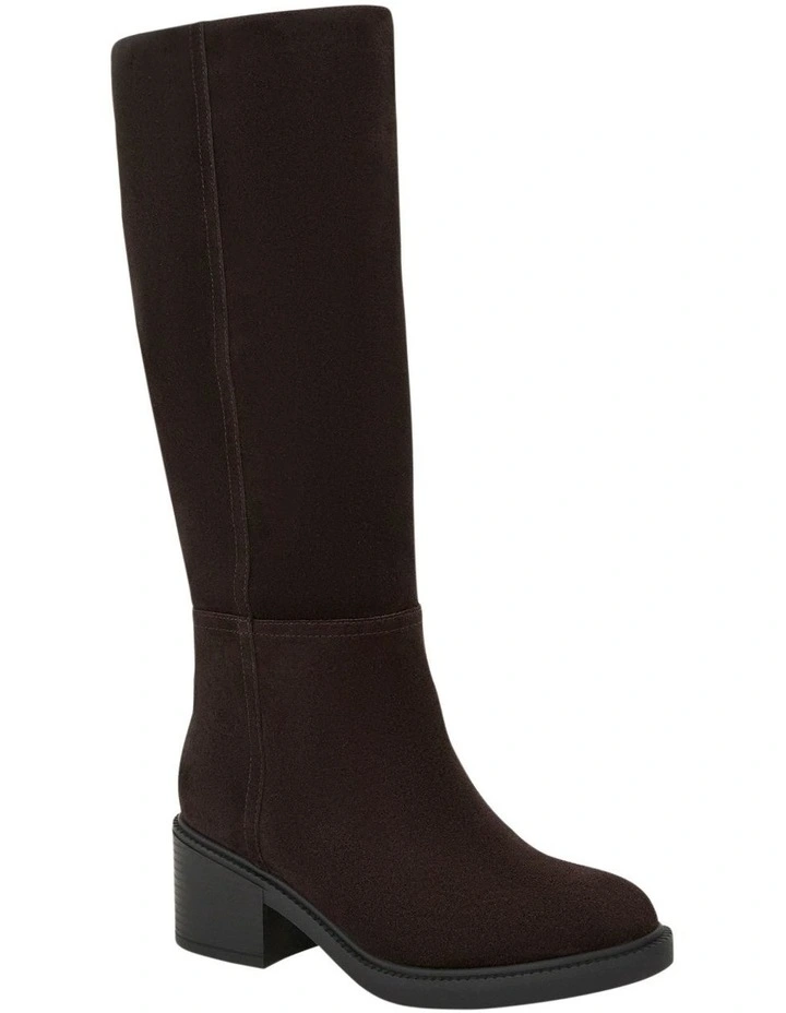 Paisley Knee Boots in Chocolate Suede image 2