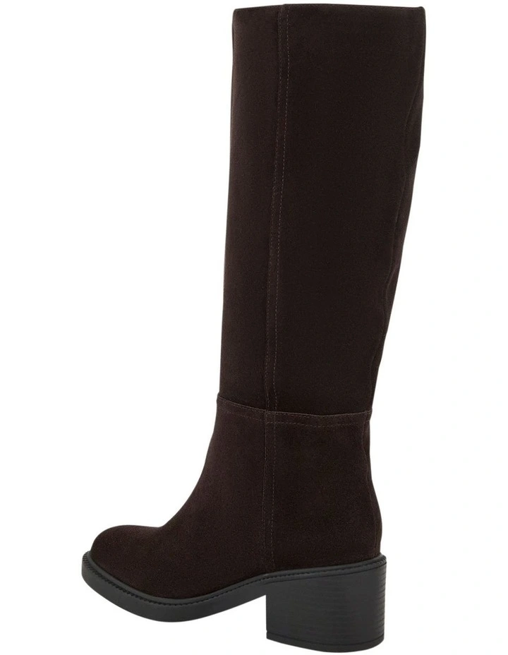 Paisley Knee Boots in Chocolate Suede image 3