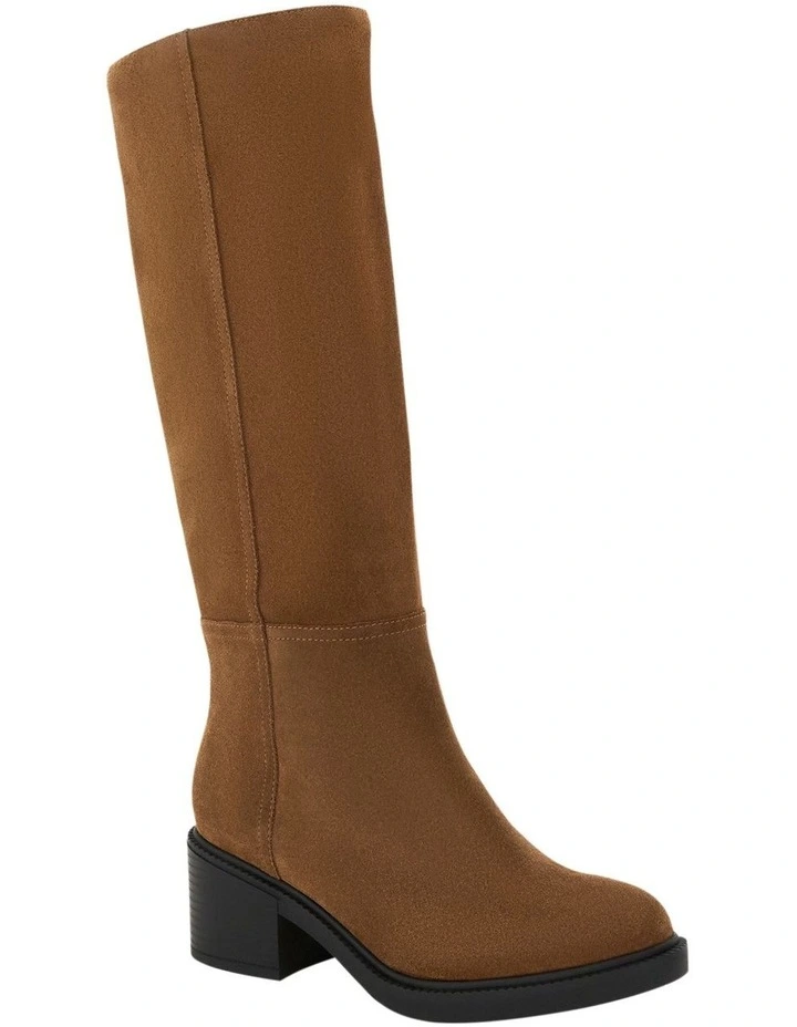 Paisley Knee Boots in Tobacco Suede image 2