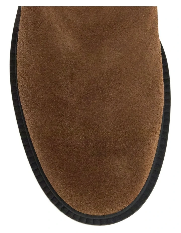 Paisley Knee Boots in Tobacco Suede image 4