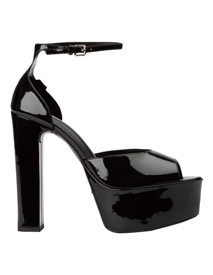 black patent heels platform