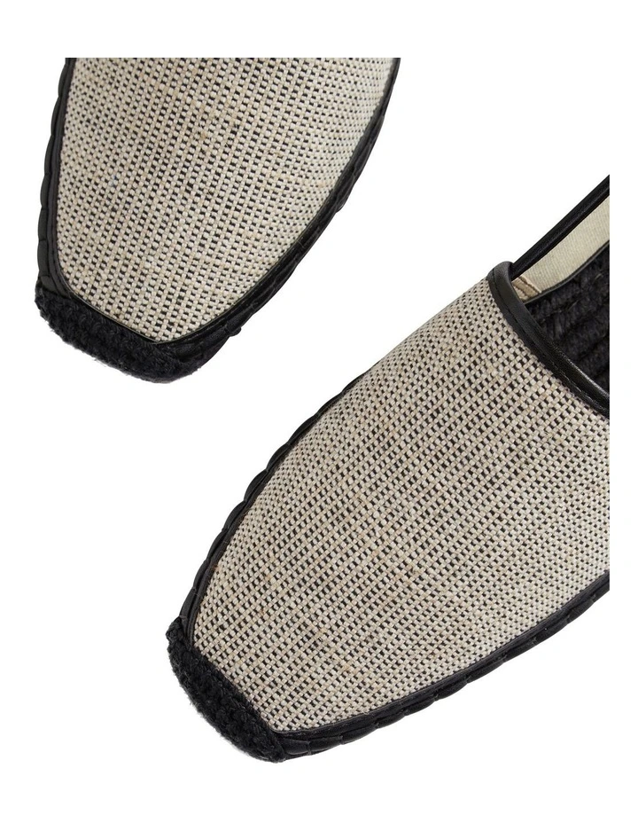 Lucille Textile Espadrille in Black Natural image 4