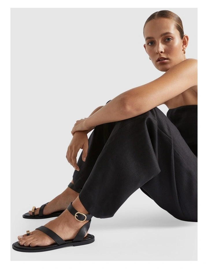 Giselle Toe Loop Sandal in Black image 2
