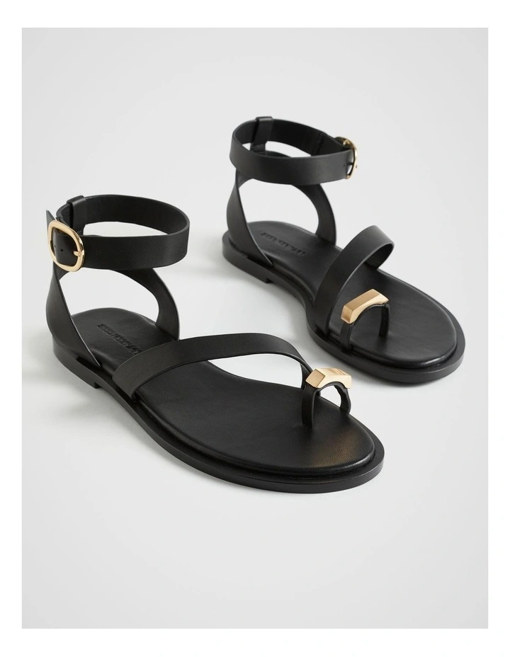 Giselle Toe Loop Sandal in Black image 3