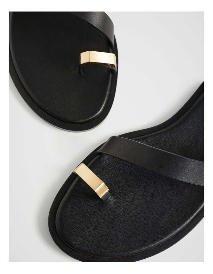 Giselle Toe Loop Sandal in Black image 4