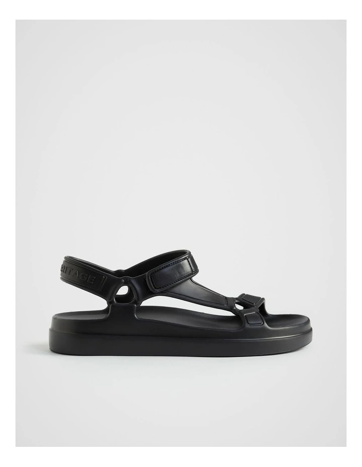 Tri Strap Jelly Sandal in Black image 1