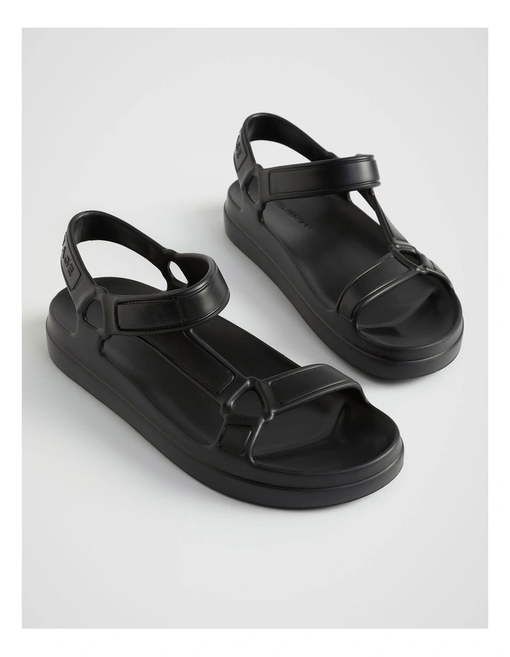 Tri Strap Jelly Sandal in Black image 3