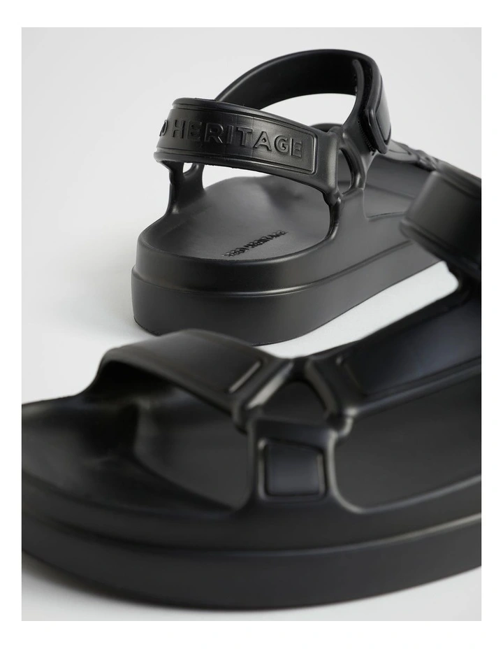 Tri Strap Jelly Sandal in Black image 4