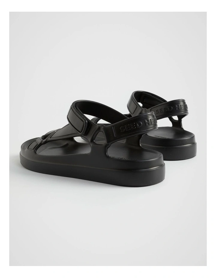 Tri Strap Jelly Sandal in Black image 5