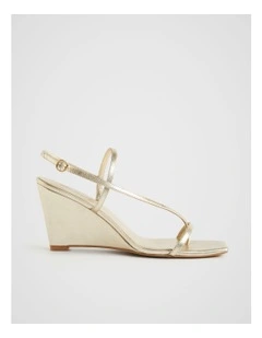 Leah Wedge Heel in Pale Gold