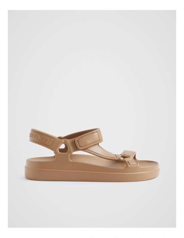 Tri Strap Jelly Sandal in Caramel image 1