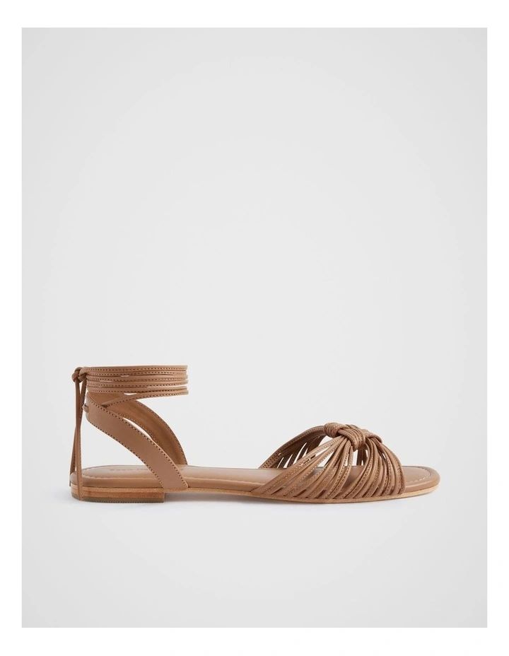 Evie Flat Sandal in Caramel image 1