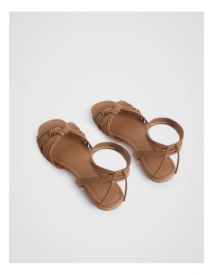 Evie Flat Sandal in Caramel image 4