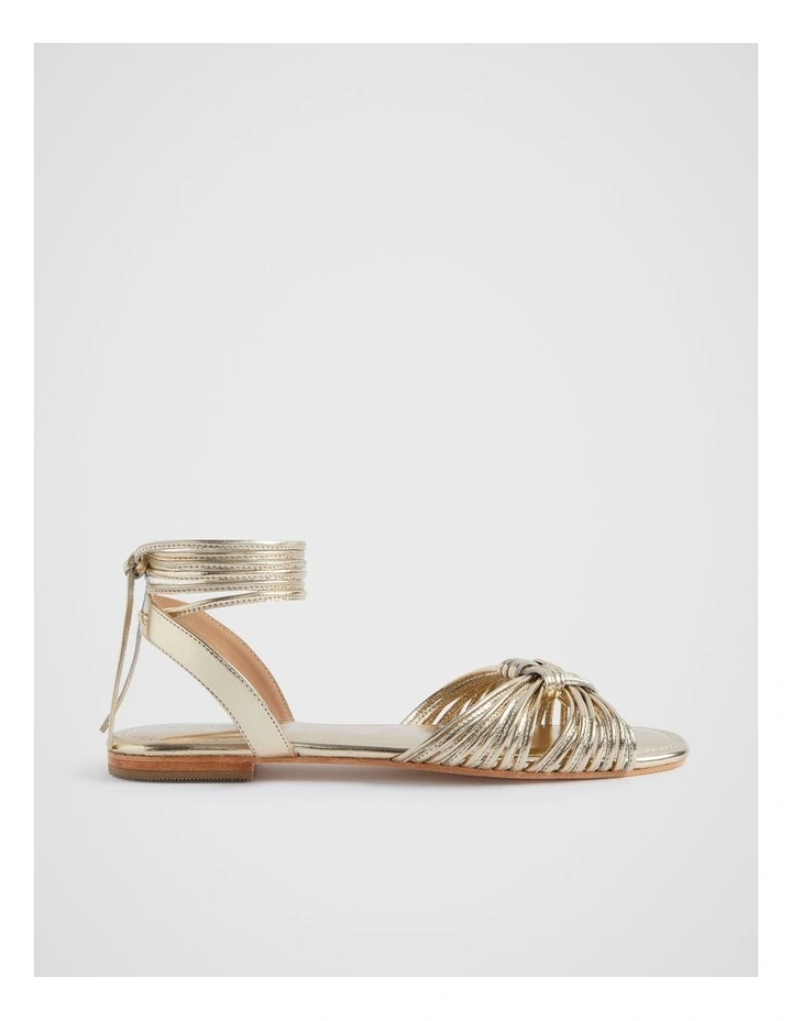 Evie Flat Sandal in Gold image 1