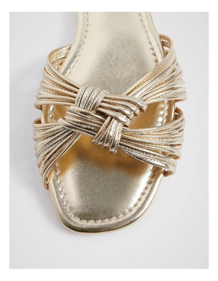 Evie Flat Sandal in Gold image 4