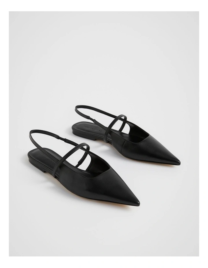 Sylvie Slingback Flat in Black image 3