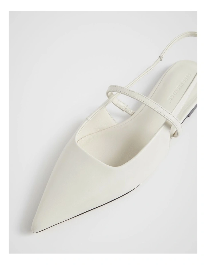 Sylvie Slingback Flat in Bone image 2