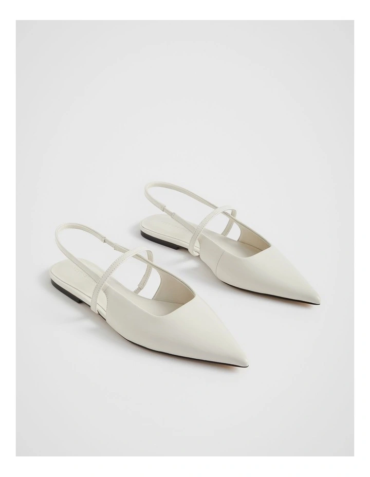 Sylvie Slingback Flat in Bone image 3