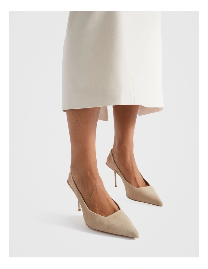 Jacinta Slingback Heels in Champagne Beige Suede image 2