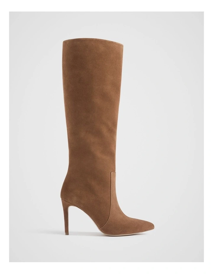 Shae High Leg Boot in Tan Suede image 1