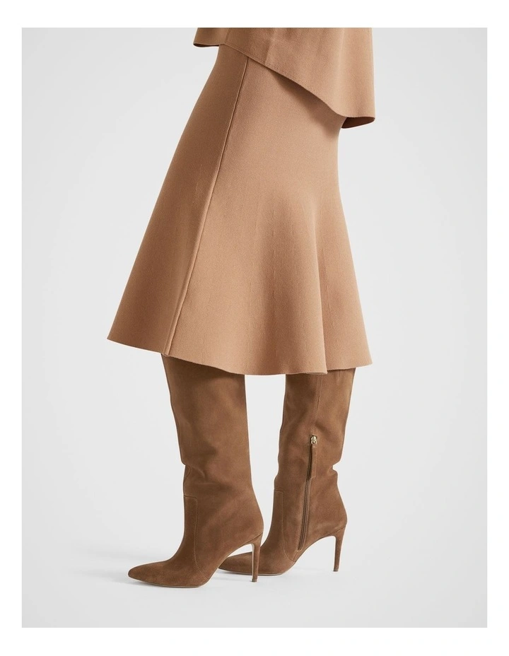 Shae High Leg Boot in Tan Suede image 2