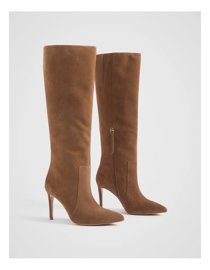 Shae High Leg Boot in Tan Suede image 3
