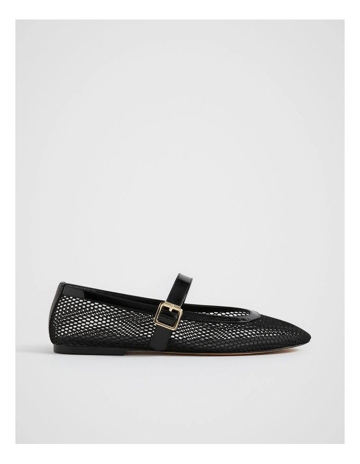 Danielle Mesh Ballet Flat in Black image 1
