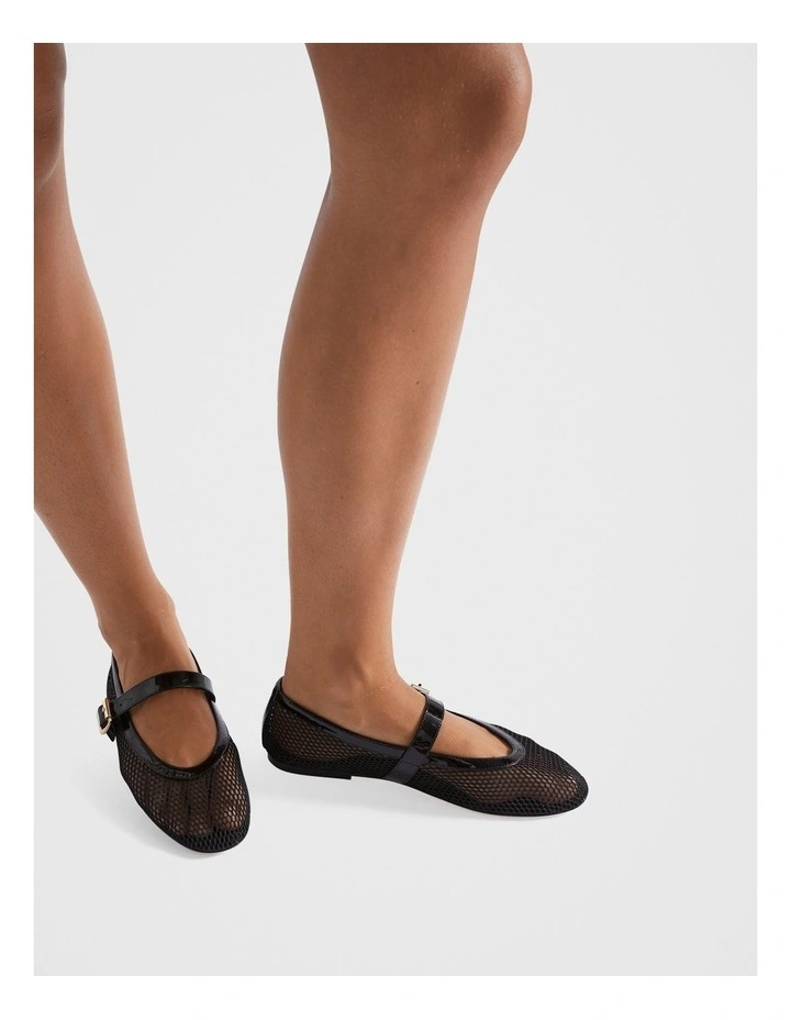 Danielle Mesh Ballet Flat in Black image 2