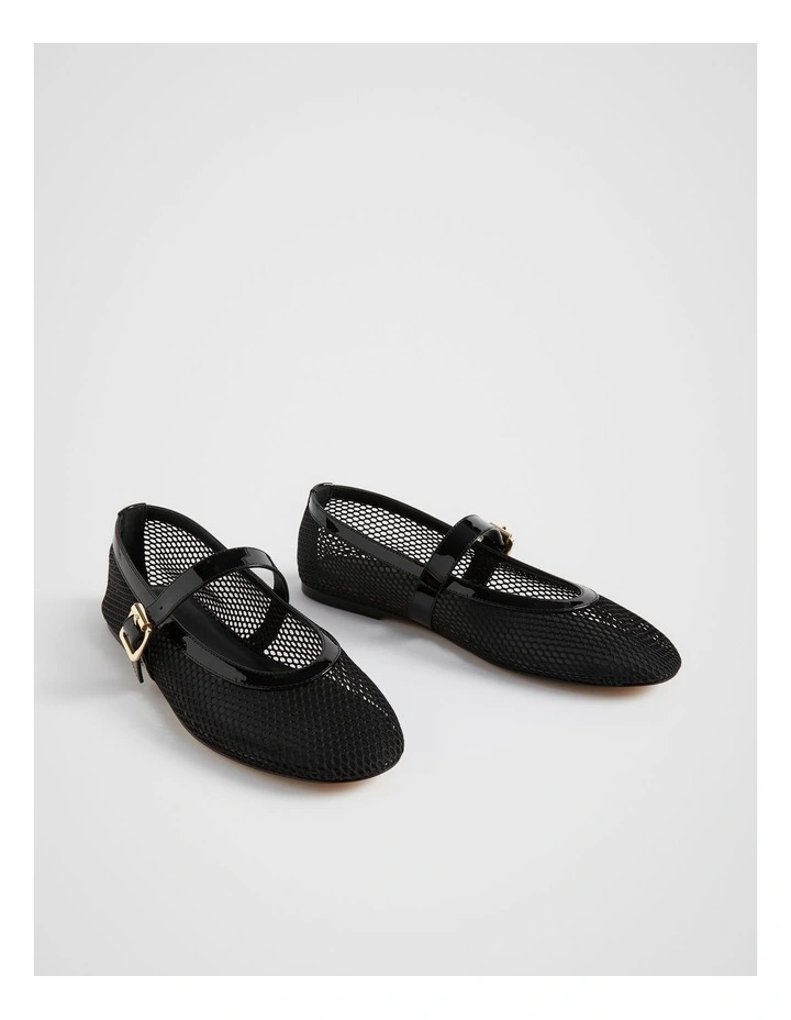 Danielle Mesh Ballet Flat in Black image 3