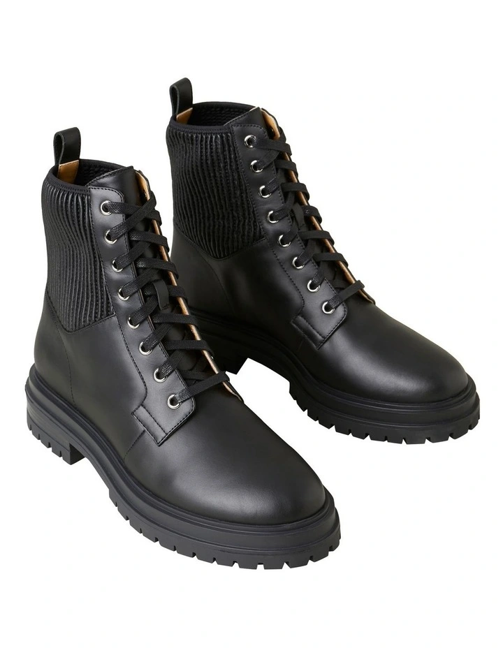 Chloe Lace Up Black Ankle Boot image 3