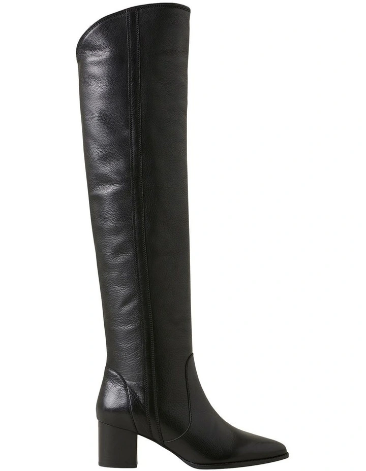 Sienna Black Leather Knee High Boot image 1