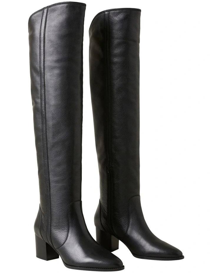 Sienna Black Leather Knee High Boot image 3