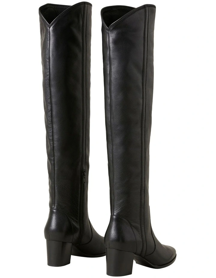 Sienna Black Leather Knee High Boot image 4