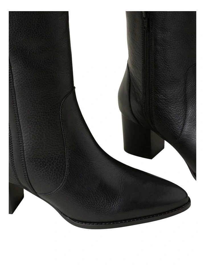 Sienna Black Leather Knee High Boot image 5