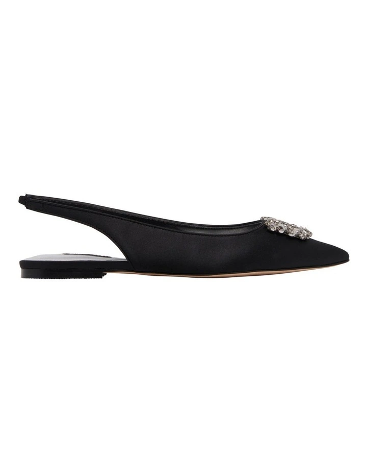 Blingy Slingback Flats in Black image 1