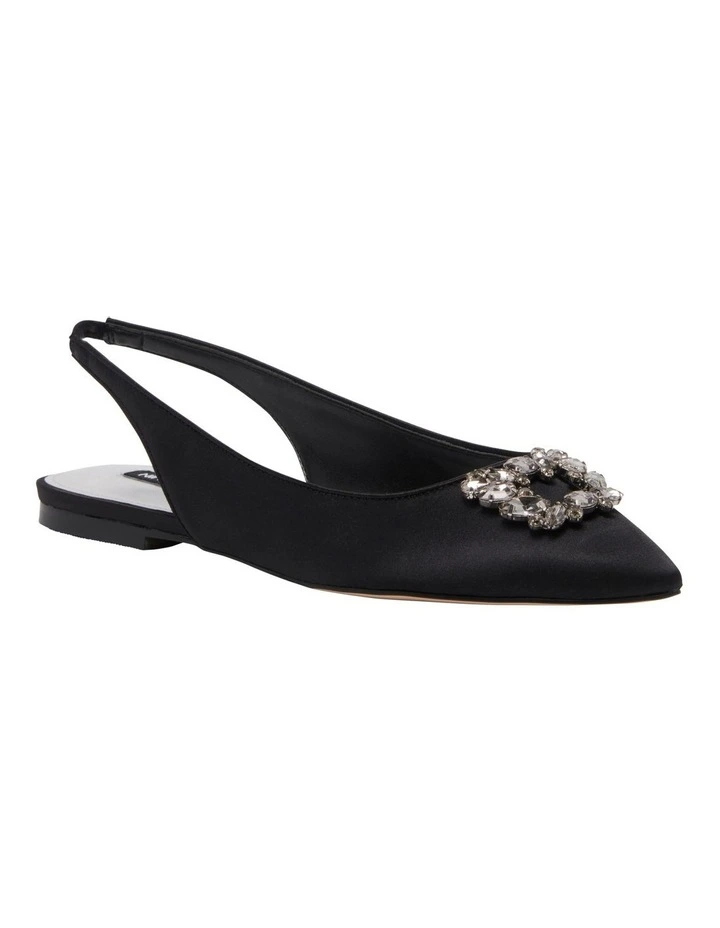 Blingy Slingback Flats in Black image 2